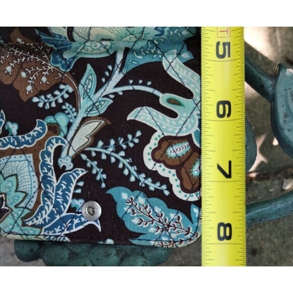 Vera Bradley Java Blue Wallet Brown and Blue Paisley all over Print Preloved - Picture 6 of 8